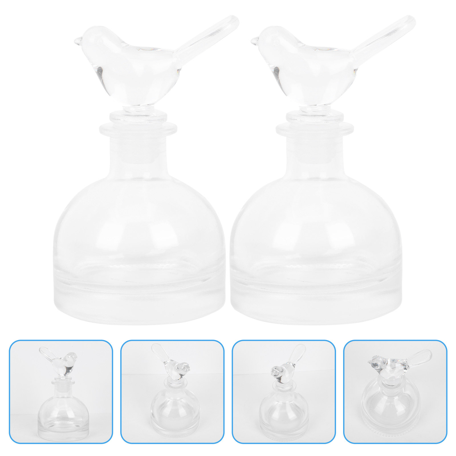 Home Fragrance Usa - 2Pcs Glass Perfume Bottles Premium Clear