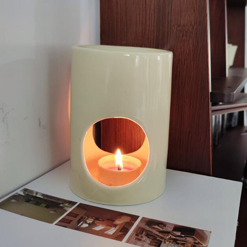 Home Fragrance Oil Burner - Creative Pure Color Cylinder Candle Holder