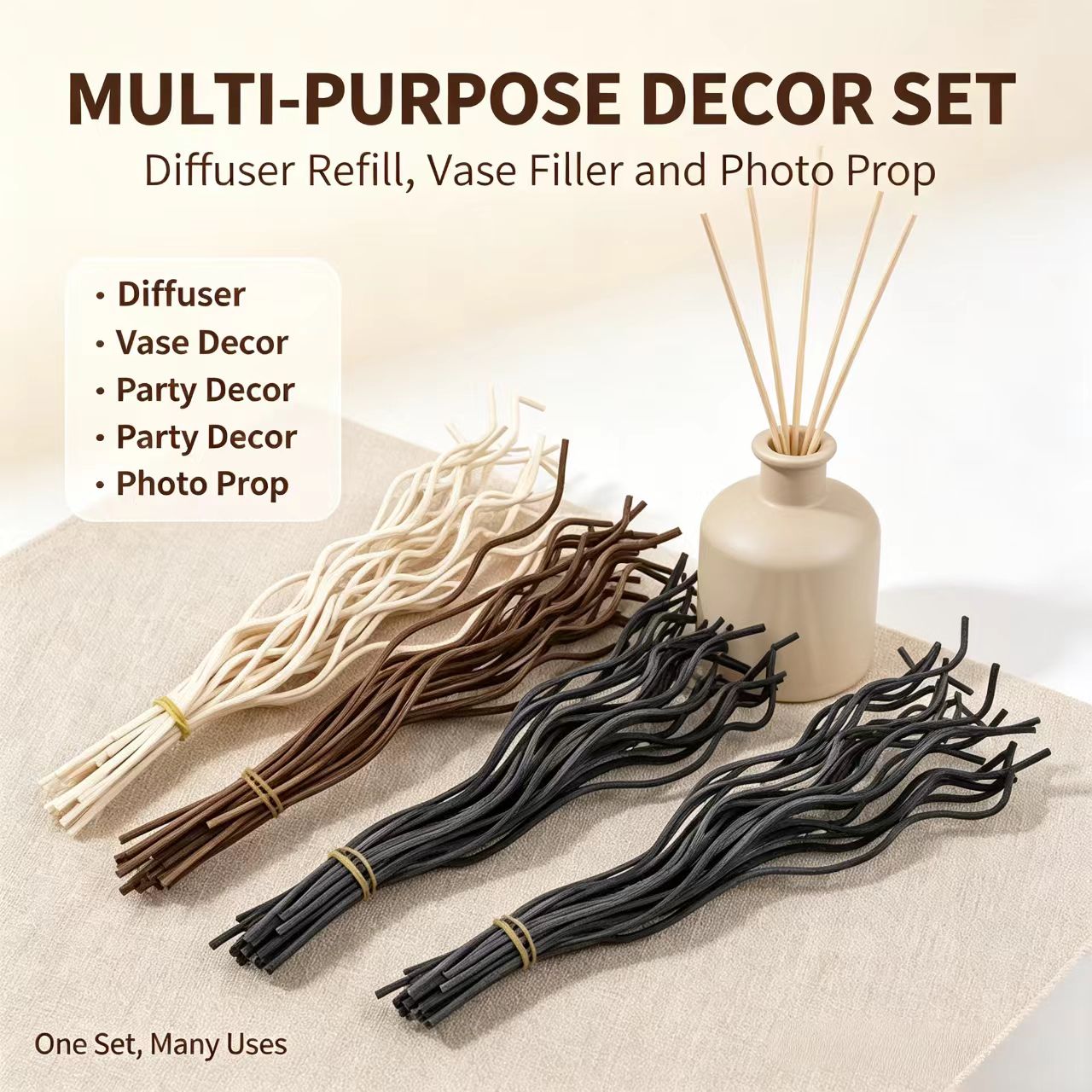 20Pcs Long Wavy Rattan Reed Di - огляд і ціна Home Fragrance Wholesale